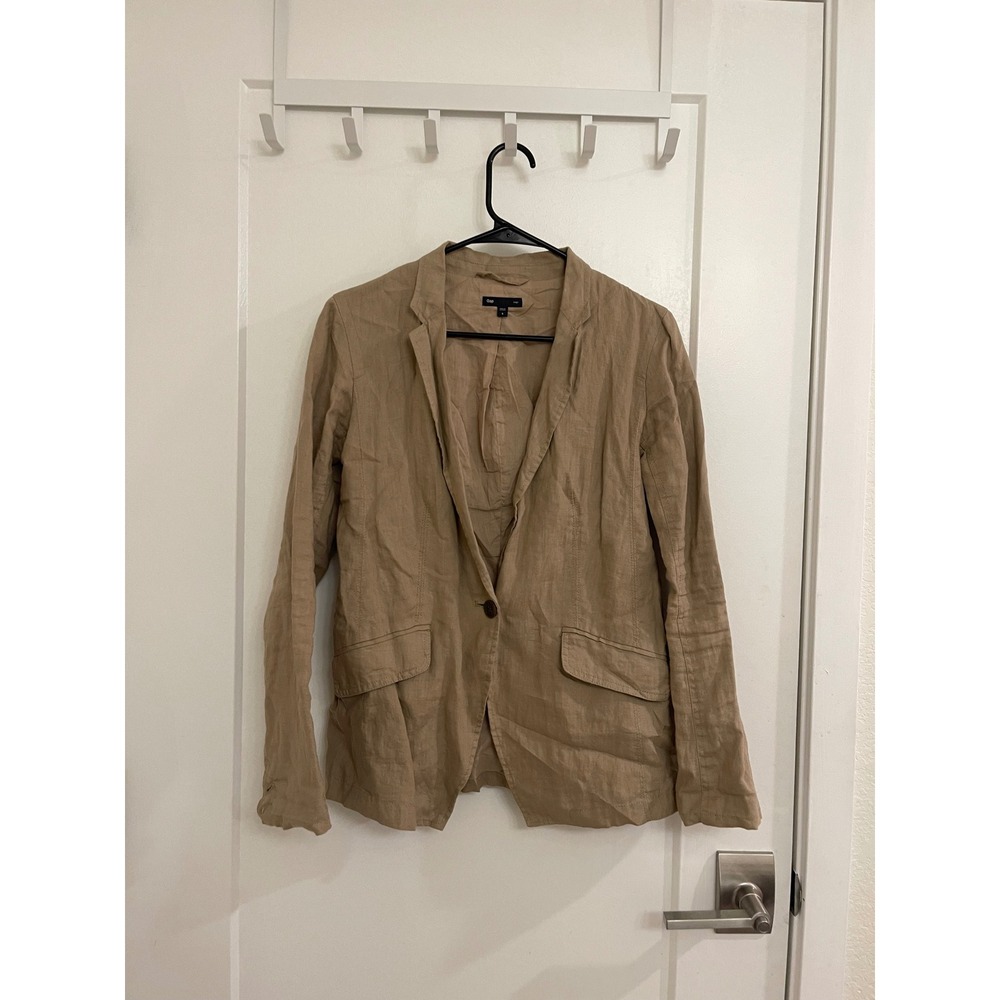 Linen Gap Blazer Classic Business Dress Summer Euro Breathable Preppy